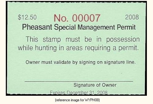 D2K Wyoming Pheasant Mgmt 2008 $12.50 (lt green) - Image 1 of 1