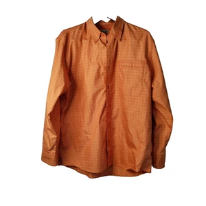 Cabelas Fishing Shirt Men L Orange Vented Breathable Roll Tab Long Sleeve Retro - Picture 1 of 8