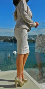 VINTAGE Daks Simpson Tailored 1950s Original Rockabilly Wiggle Pencil Skirt - Picture 1 of 8