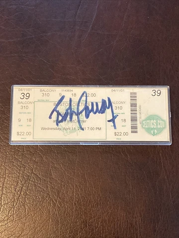 Bob Cousy Autograph Ticket Stub Boston Celtics Cover