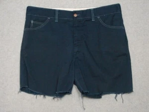 LH11461 VINTAGE 1970s **BIG SMITH** CUT-OFF TWILL JEAN SHORTS (msr 38"x5") DARK - Picture 1 of 2