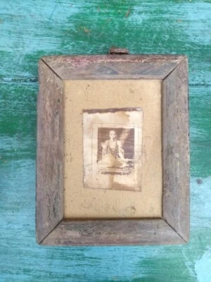 Photograph Frame Of Indian Hindu Old Saint Miniature Black & White Print Decor - Image 1 of 4