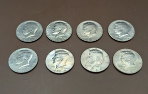 8 pcs JOHN F KENNEDY One Half Dollar JFK Coins 1980 1981 1982 1983 1984 1985 -89 - Picture 1 of 7