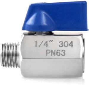 1/4 "NPT Hembra Rosca Macho Mini Válvula de Bola 304 Válvula de cierre de acero inoxidable - Imagen 1 de 10