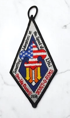 Boy Scouts Patch Scout-O-Rama 1991 Ore-Ida Council USA Flag Fleur De Lis BSA - Image 1 of 4