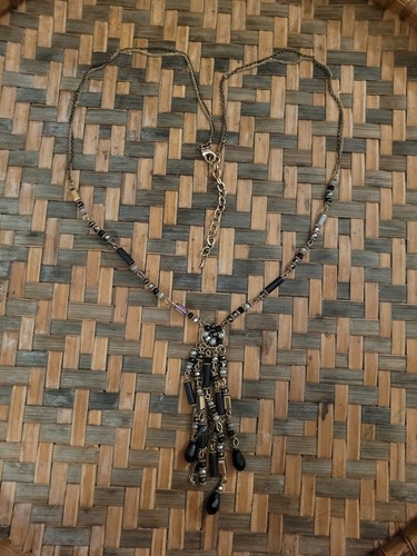 VETEMENTS Collana Jet Cristallo Nero e Perline