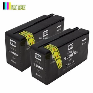 PAQUETE DE 2 TINTA NEGRA 950XL para HP OfficeJet Pro 8100 8600 8610 8620 8630 251dw 276dw - Imagen 1 de 1