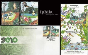 Biodiversität Jahr FDC Ordner Eule Brahmany Drachenregal Ente Krabbe Vögel Vogel - Bild 1 von 2