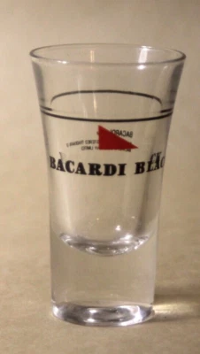 Bacardi Black Rum Fluted Tapered Small Mini Measuring Shot Glass Cup - Image 1 of 4