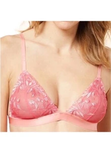 ETAM EMBROIDERED LACE BRALETTE BRA PINK 34C NWT - Picture 1 of 9