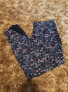 Maurices Damengröße Large Blumendruck Leggings Spitzenhose schwarz & pink - Bild 1 von 4