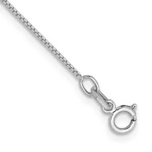 14K Weißgold 10 Zoll 0,7 mm Box Fußkettchen Armband - Bild 1 von 3