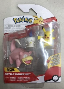 Pokemon Battle Figure Set-  "Slowpoke,Litwick, Pikachu" - Picture 1 of 2
