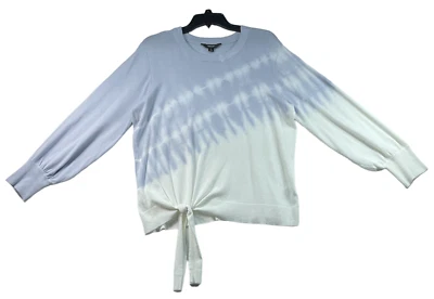 Suéter Simply Vera Wang Mujer Talla Grande Azul Blanco Corbata Nudo Tejido Manga Larga Foto 1 de 4