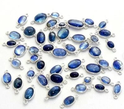 Натуральный кианит серебро 925 пробы, соединитель, двойная петля 4,5 x 10 мм до 8 x 14 мм - Изображение 1 из 4