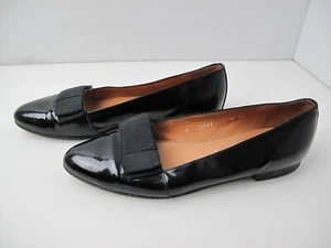Ralph Lauren Black Patent Leather Pumps Shoes bow Size 9AA Italy - Picture 1 of 10