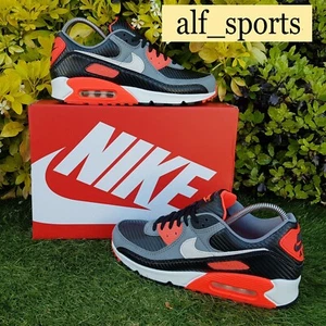 ❤ Scarpe da ginnastica Nike ® Air Max 90 "Infrared Carbon Fiber" nuove con etichette e autentiche taglia UK 10 - Foto 1 di 19