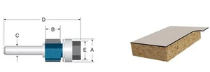 Bosch 85431M 10 Degree X 3/8 In. Carbide Tipped 2-Flute Bevel Trim Assembly Bit - Picture 1 of 1