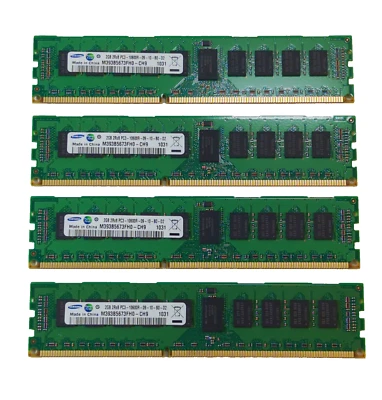 Kit de memoria de servidor Samsung 4x2GB 8GB 2rx8 PC3-10600R-09-10-B0-D2 M393B5673FH0-CH9 Foto 1 de 4