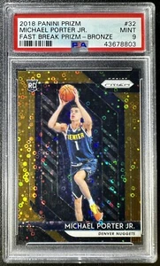 Michael Porter Jr 2018-19 Panini Prizm Bronze Fast Break RC #32 /20 PSA 9 Mint! - Picture 1 of 2