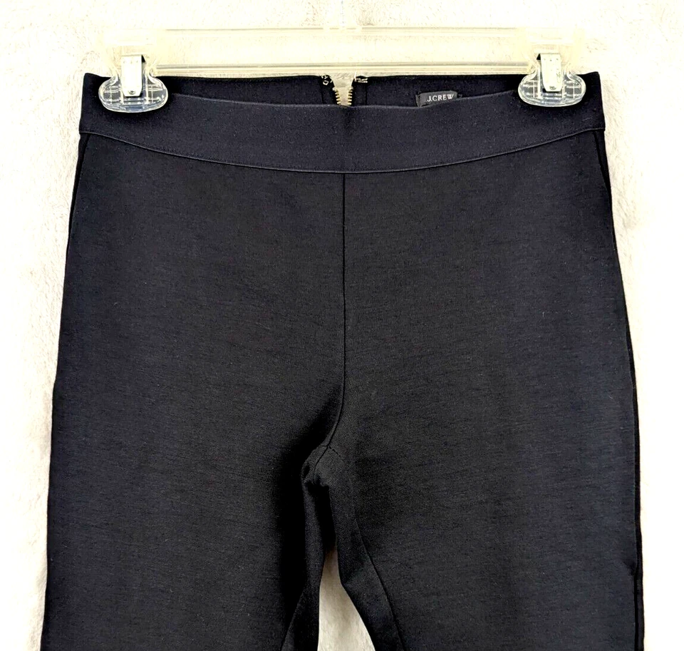 J.Crew sz 2 Pixie Pant in ponte knit black zips up at back stretchy 0607 - Image 1 of 4