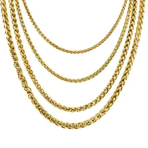 Cadena de trenza para mujer y hombre 3, 4, 5, 6 mm oro 18K oro amarillo K3348DL - Imagen 1 de 2
