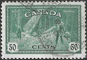 🍁Canada   #272   "LOGGING B.C."    Fine Used 1946  Peace Issue     (A) - Bild 1 von 2