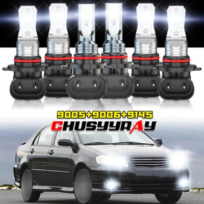 For Toyota Corolla 2005 2006 2007 2008 LED Headlight High Low Fog Light Bulb - Image 1 of 4