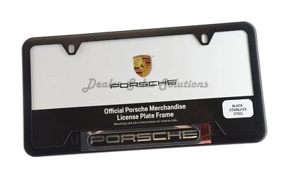 Genuine Oem Stainless Steel Nameplate License Frame Matte Black Finish - Image 1 of 3