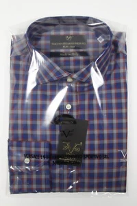 Versace 1969 Men's Check Shirt size 45 18" Made in Italy Gift for Him NIB - Picture 1 of 5