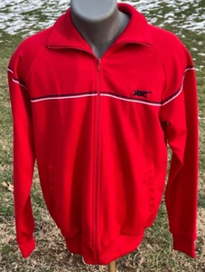 ASICS TIGER Vintage Full Zip Track Jacket Men's M? Red W/ White & Blue Stripes - Picture 1 of 10