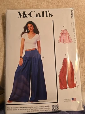 McCall's 8292 High Waisted, Wide Leg Pants & Shorts Misses' Sizes 6-14 Pattern - Image 1 of 2