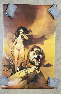 RARO Póster Arte Fantasía Gino D'achille Mujer Heroica 1982 Scandecor 24x36 Foto 1 de 4