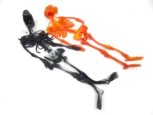 7E Pair Halloween Rubber Skeleton Jigglers Figures Hong Kong 12" Size Horror - Picture 1 of 7