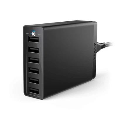 USB Wall Charger, Anker 60W 6 Port USB Charging Station, PowerPort 6 Multi USB - Image 1 of 4