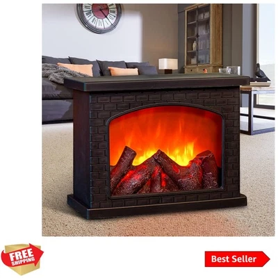 Compact Faux Fireplace Lantern - Battery Operated with Realistic Flame Effect - Image 1 of 4