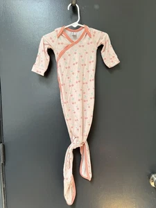 Robe cerise rose cuivrée perle nouveau-né NB cravate extensible manches longues - Photo 1/4