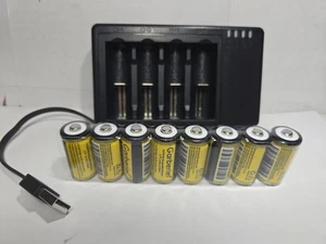 CR123/ CR123A 4-slot battery charger With 8 New Batteries Fit Arlo HD cam - Picture 1 of 4