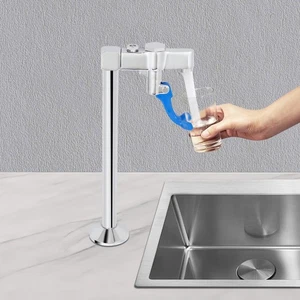 Glass Filler Faucet for Cafes, Adjustable Faucet, Push Back Water Station Faucet - Picture 1 of 24