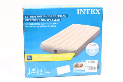 Cama de aire inflable de una sola altura Intex Dura-Beam serie estándar doble. Foto 1 de 2