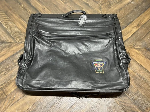 Vintage 90’s Florida Panthers Black Leather Emerald Club Garment Bag Cover