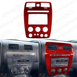 Consola central de fibra de carbono seca roja cubierta de panel de CD de CA para Hummer H3 2006-10 - Imagen 1 de 4