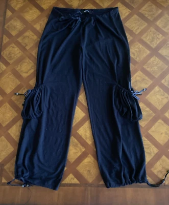 Arden B Balloon Cargo Crop Barrel Pants Size S Y2K Vintage Knit Drawstring New - Image 1 of 4