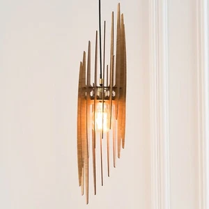 Wood Ceiling Lamp, Hanging Light, Scandinavian Design, Pendant Fixture - Picture 1 of 18
