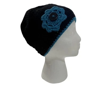 Gorro de ganchillo artesanal gorra calavera sombrero de invierno adolescentes negro bohemio Gorpcore - Imagen 1 de 8