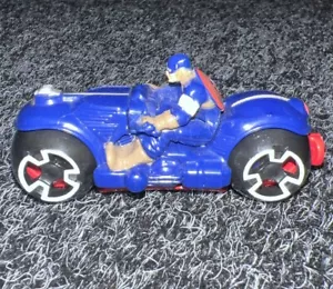 Mattel 2014 Hot Wheels Captain America Motorcycle Blue & Red 1:64 Diecast Car - Picture 1 of 9