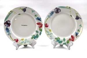 Lot Of 2 Portmeirion Water Garden Butterfly 10.5 Inch Porcelain Dinner Plates - Picture 1 of 5