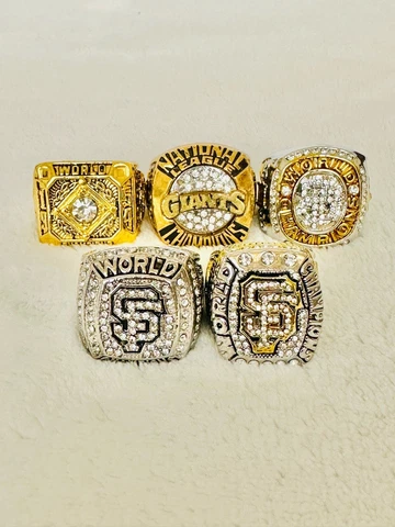 5 PCS San Francisco Giants Championships Complete Ring Set, US SHIP Cover
