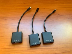 3-Pack Black Mini Display Port To VGA Adapter Cable Converter Generic Brand - Picture 1 of 4