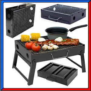 Griglia Barbecue BBQ Portatile a Carbone Carbonella Valigetta Campeggio - Foto 1 di 16